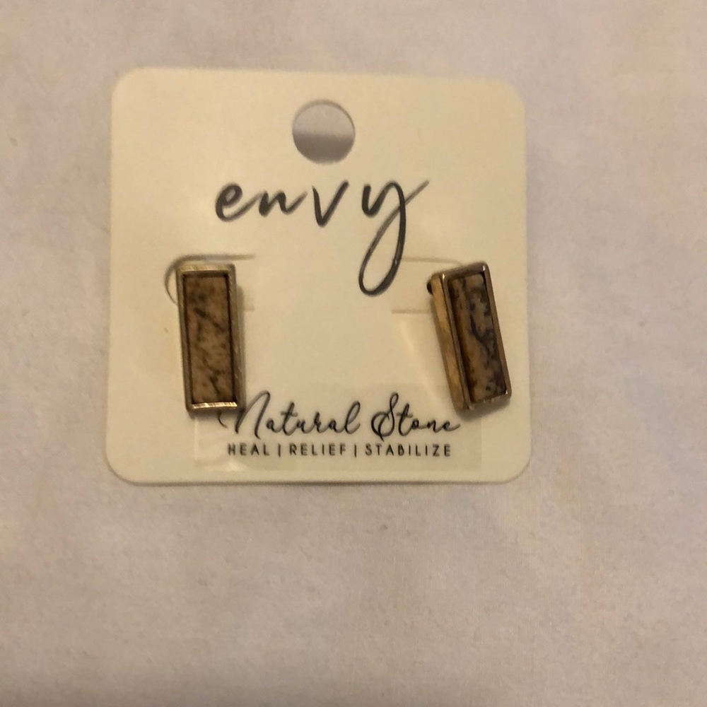 Envy natural stone stud earrings